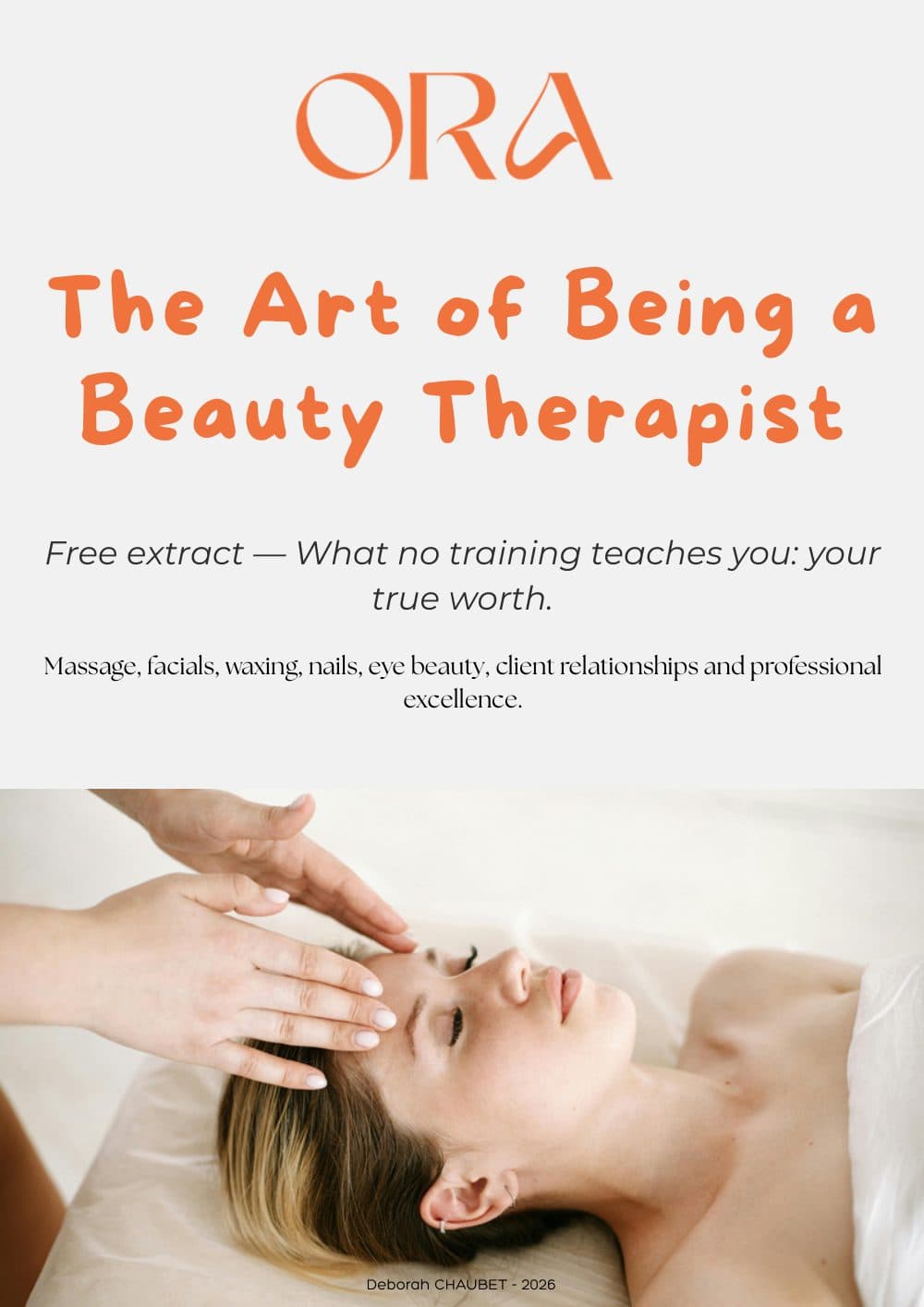 Cover of the free ORA ebook — The Art of Being a Beauty Therapist, Part 1